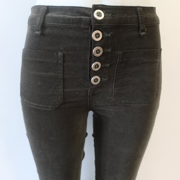 Womens Ramy Brook Gray Velvet Wide Leg Jeans 26 - Picture 3 of 10